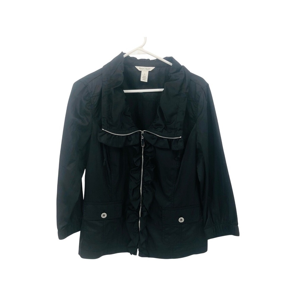White House‎ Black market black lightweight jacket zip up with pockets